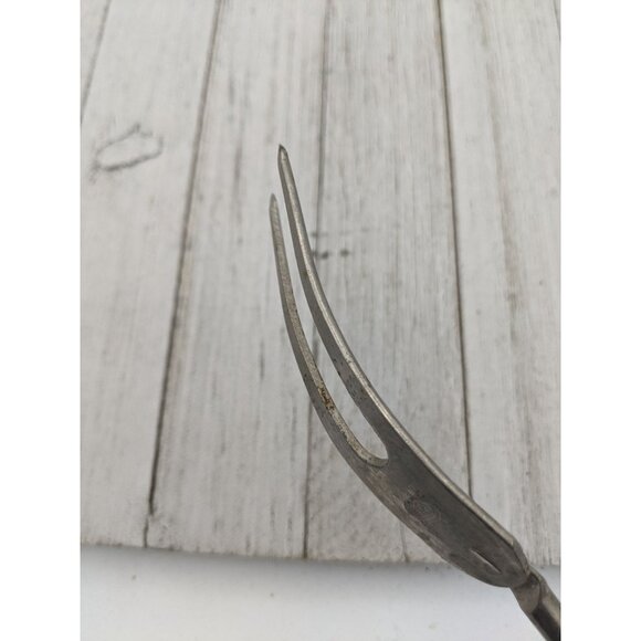 Vintage EKCO Halo Solid Meat Utility Fork Wood Handle 12 3/4" - Picture 8 of 9